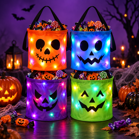 PumpkinGlow™ Light Up Trick or Treat Bucket