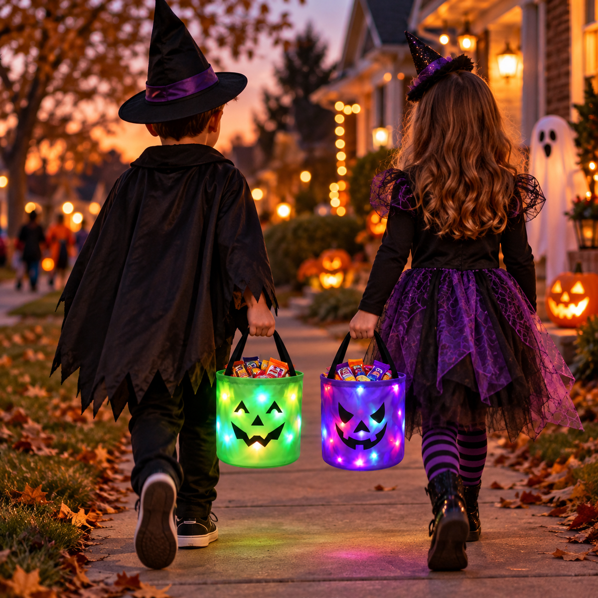 PumpkinGlow™ Light Up Trick or Treat Bucket